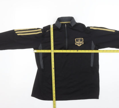 O'Neills Boys Black Half Zip Galway United Football Sweatshirt Age 13