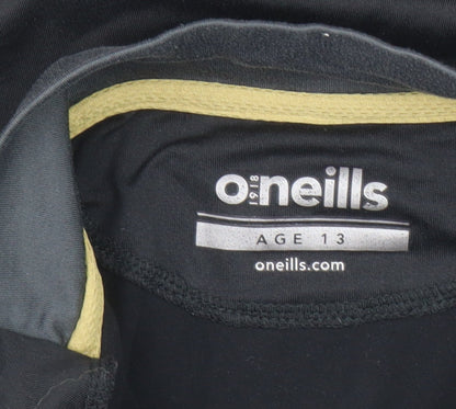 O'Neills Boys Black Half Zip Galway United Football Sweatshirt Age 13