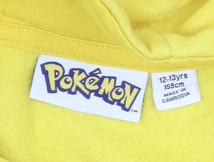 Girls UK Size 12-13 Years Pokémon Yellow Pullover Hoodie