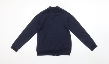 adidas Boys Blue Full Zip Sweatshirt 11-12 Years Sports Logo Jacket
