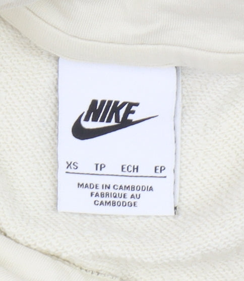 Womens UK Size XS Nike Beige Pullover Hoodie
