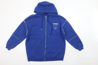 Womens UK Size S Boohoo Blue Full Zip Hoodie