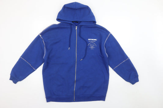 Womens UK Size S Boohoo Blue Full Zip Hoodie