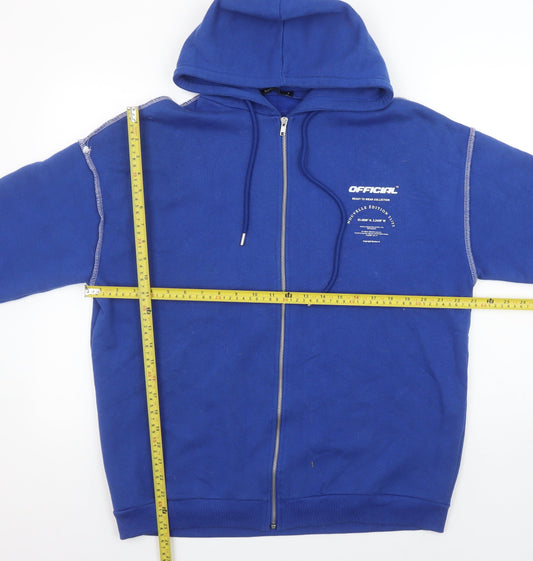 Womens UK Size S Boohoo Blue Full Zip Hoodie