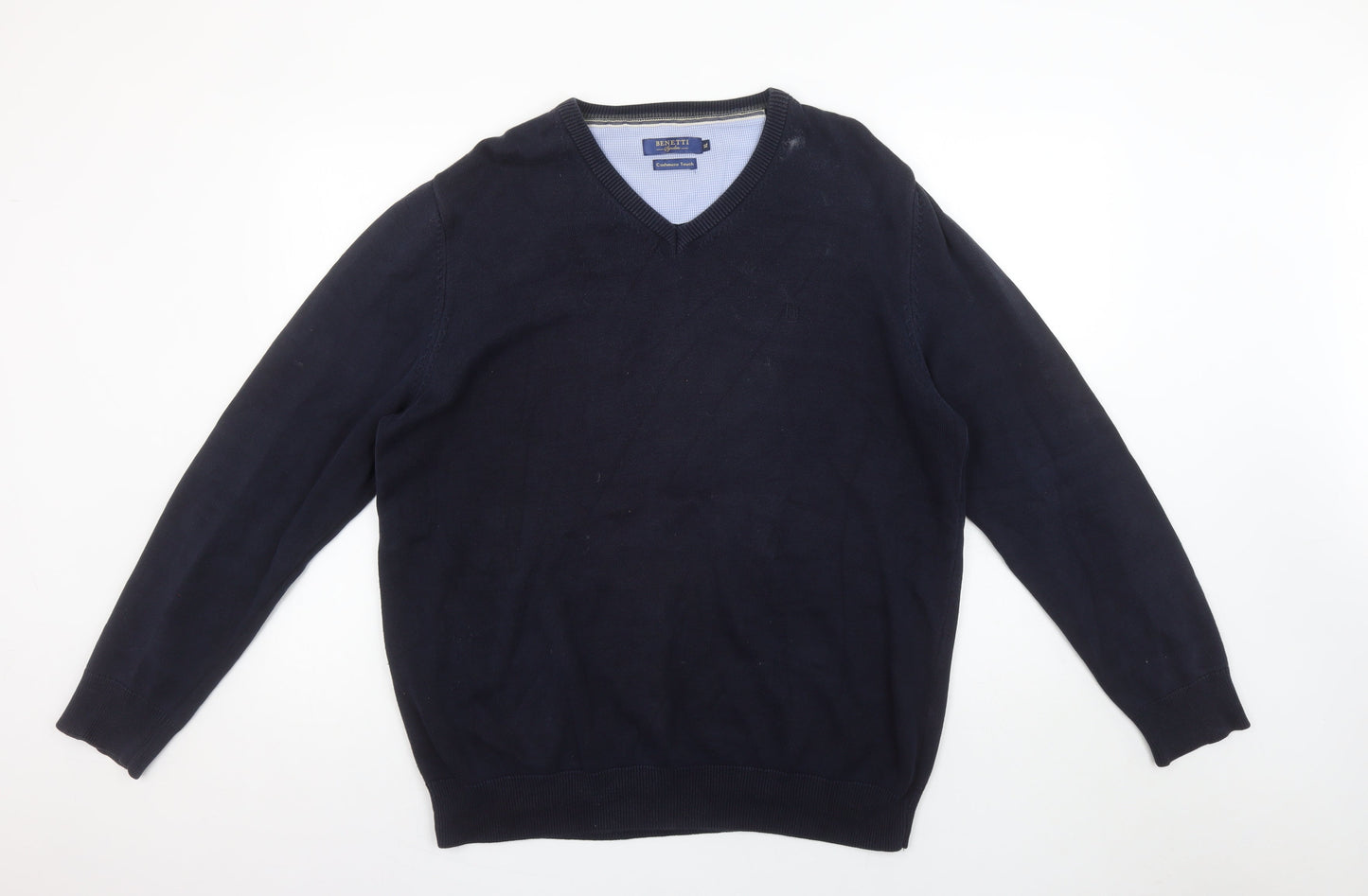 Mens UK Size XL Benetti Blue Pullover Jumper