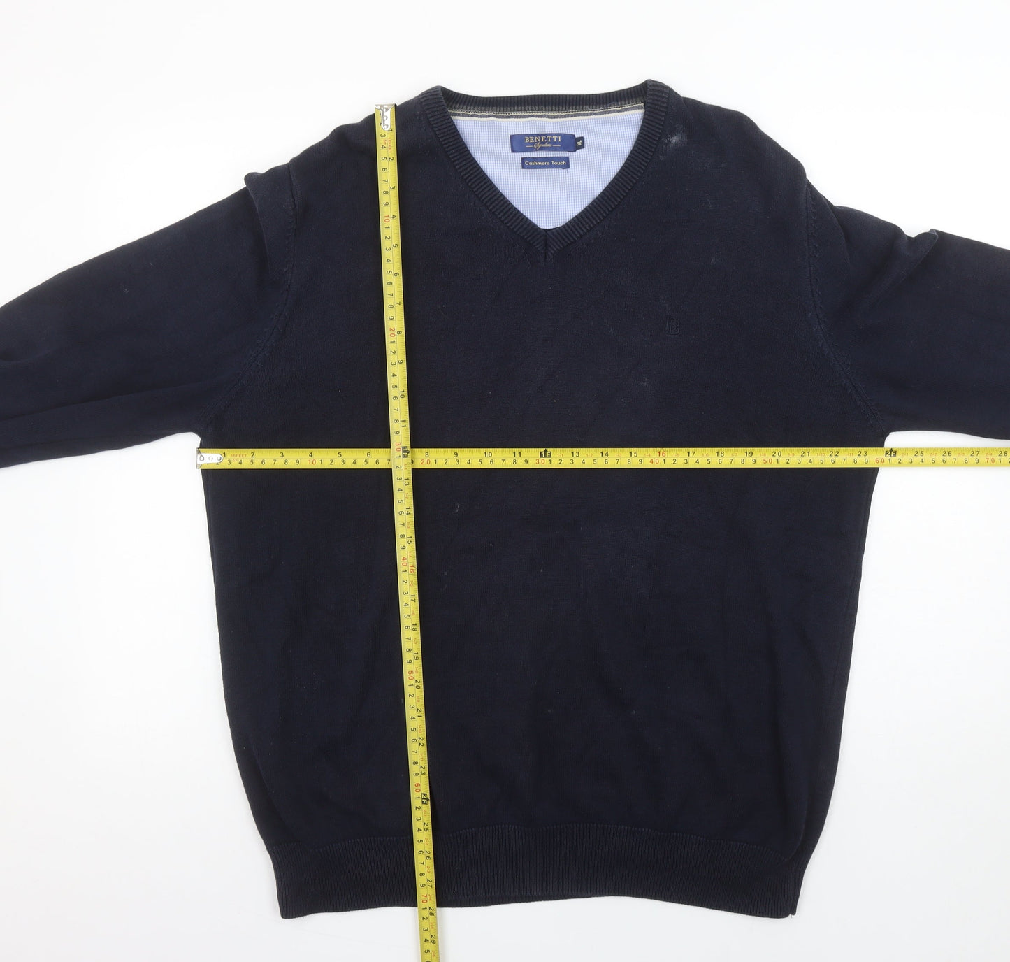 Mens UK Size XL Benetti Blue Pullover Jumper