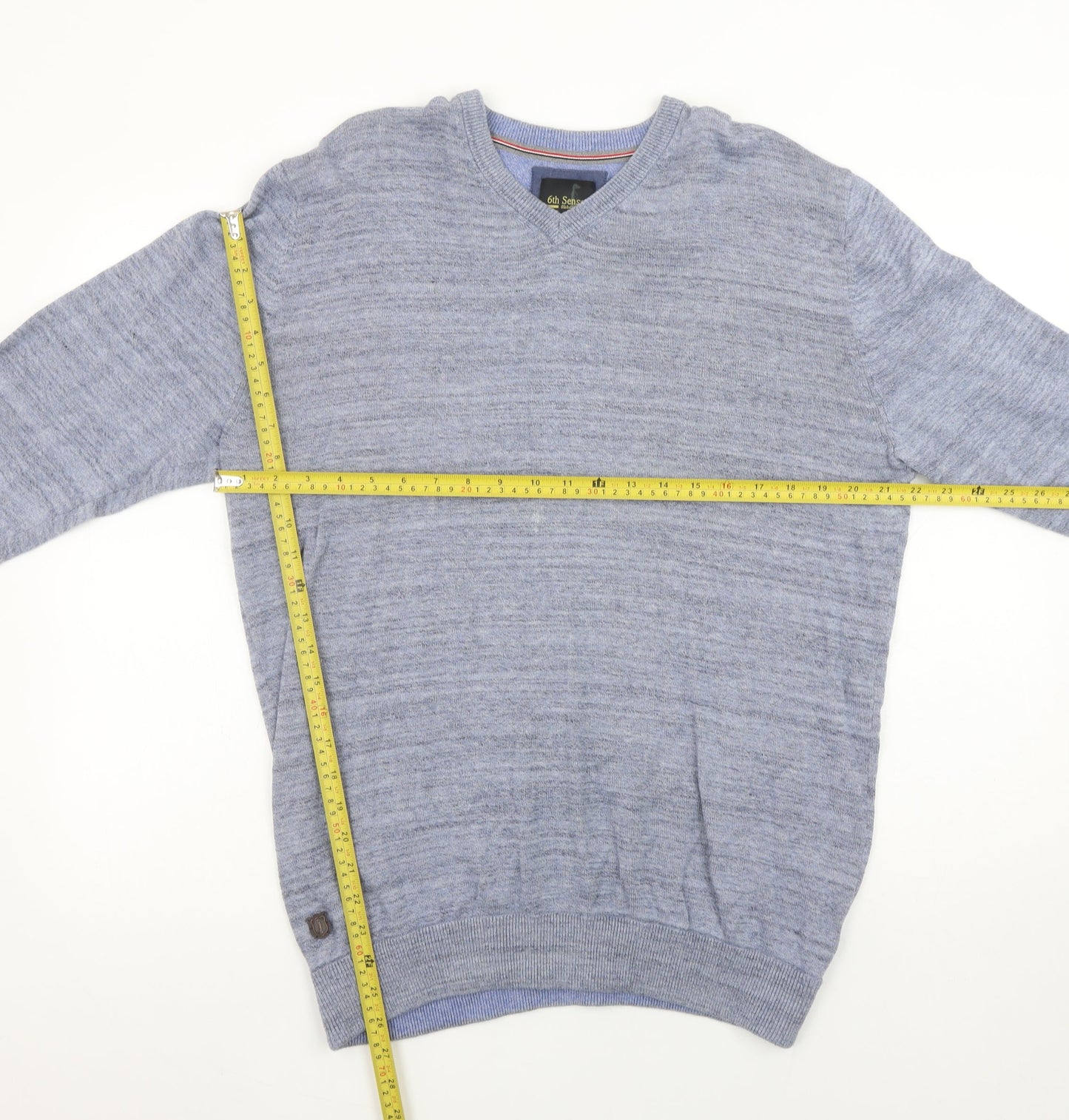 Mens UK Size L 6th Sense Blue Pullover Jumper