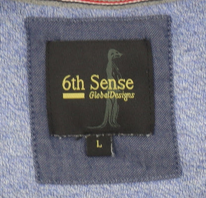 Mens UK Size L 6th Sense Blue Pullover Jumper
