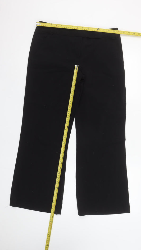 Womens UK Size 12 Dorothy Perkins Regular Fit Dress Pants Black Trousers