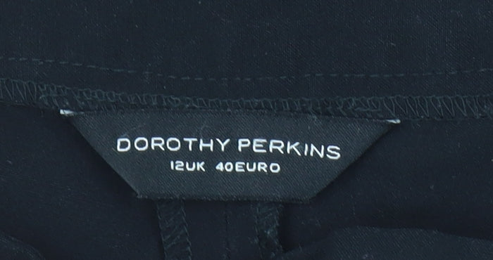 Womens UK Size 12 Dorothy Perkins Regular Fit Dress Pants Black Trousers