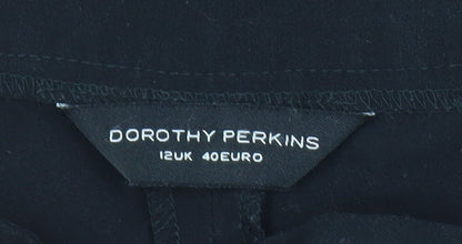 Womens UK Size 12 Dorothy Perkins Regular Fit Dress Pants Black Trousers