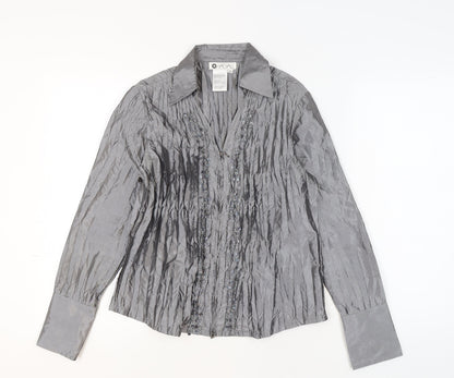 Womens UK Size 8 Chagall Silver Wrap Blouse