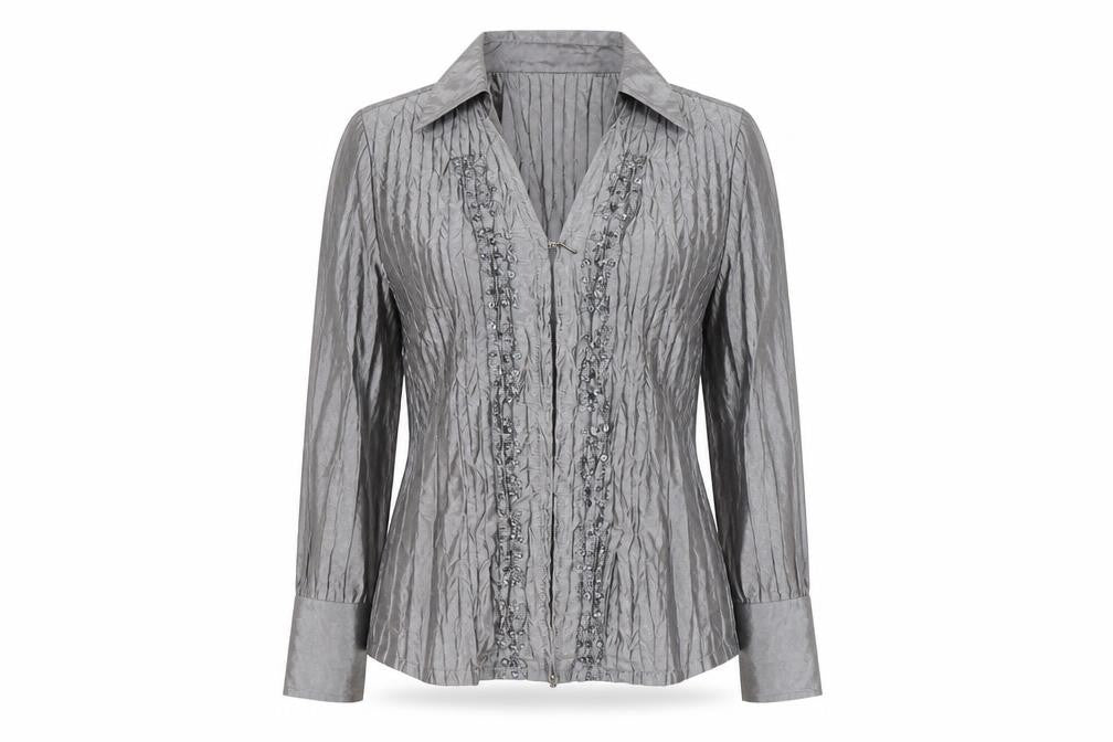 Womens UK Size 8 Chagall Silver Wrap Blouse