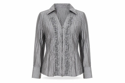 Womens UK Size 8 Chagall Silver Wrap Blouse