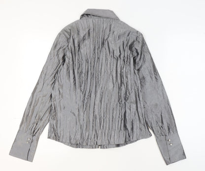 Womens UK Size 8 Chagall Silver Wrap Blouse