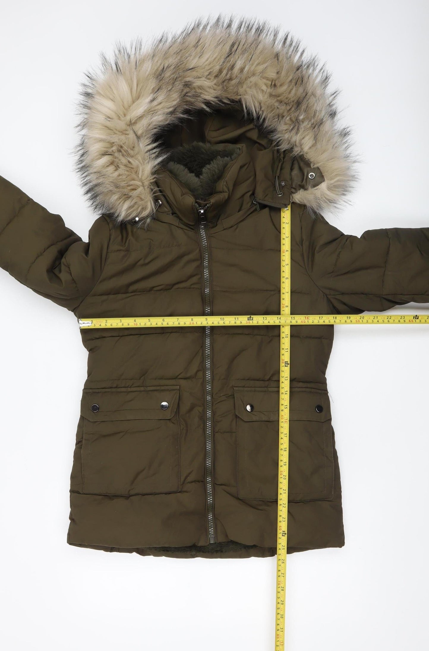 Womens UK Size M Cherry Koko Green Puffer Jacket