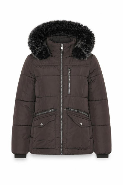 Womens UK Size M How Dare U Brown Puffer Jacket