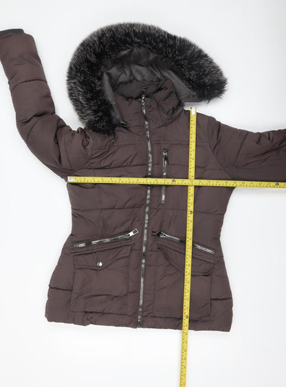 Womens UK Size M How Dare U Brown Puffer Jacket