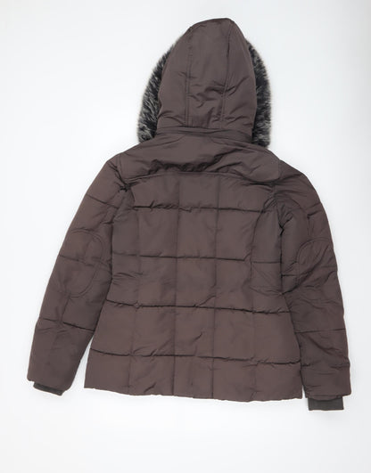 Womens UK Size M How Dare U Brown Puffer Jacket