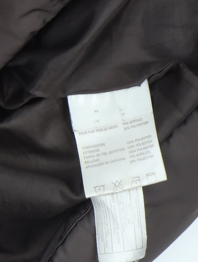 Womens UK Size M How Dare U Brown Puffer Jacket