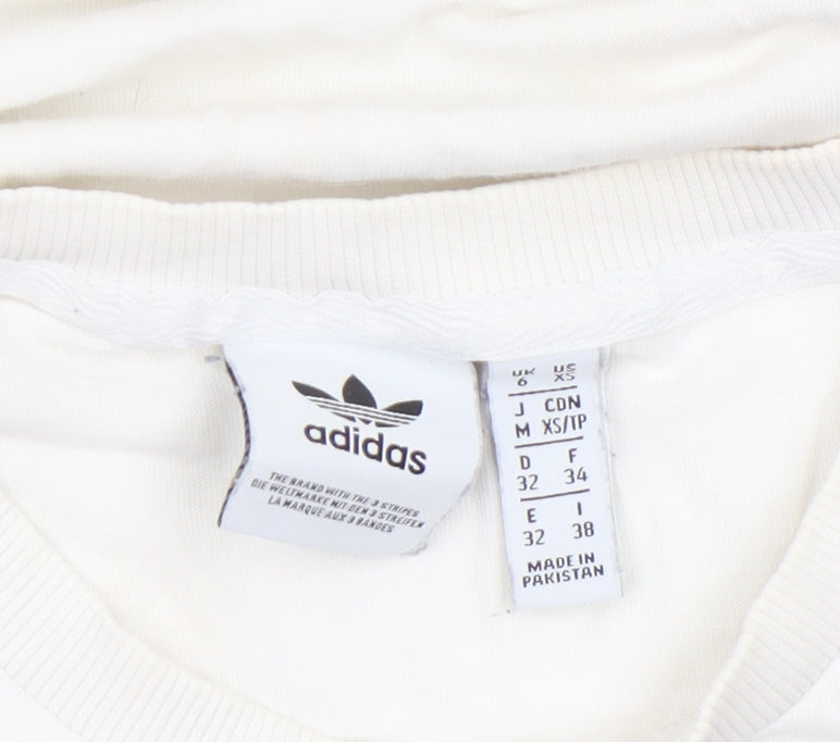 Womens UK Size XS adidas White Basic T-Shirt