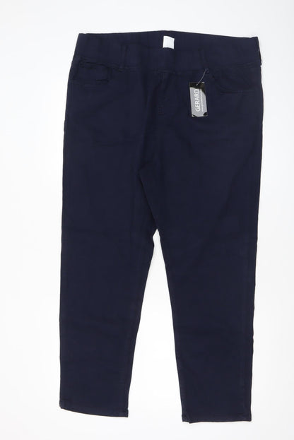 Gerard Womens Blue Cotton Stretch Jegging Trousers Size 18