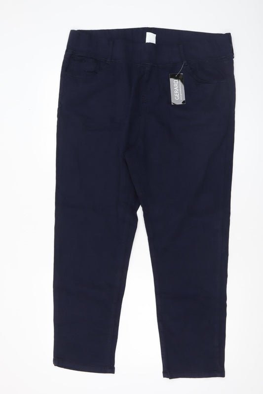 Gerard Womens Blue Cotton Stretch Jegging Trousers Size 18