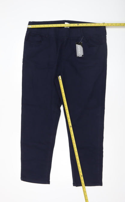 Gerard Womens Blue Cotton Stretch Jegging Trousers Size 18