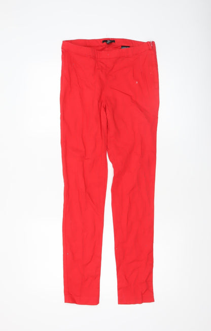 Womens UK Size 8 H&M Slim Fit Casual Travel Red Trousers