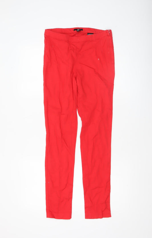 Womens UK Size 8 H&M Slim Fit Casual Travel Red Trousers