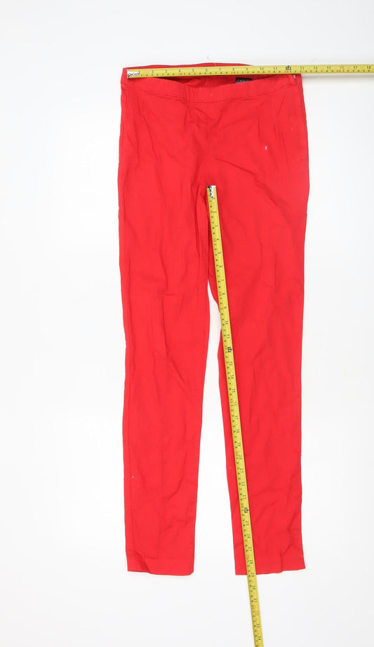 Womens UK Size 8 H&M Slim Fit Casual Travel Red Trousers