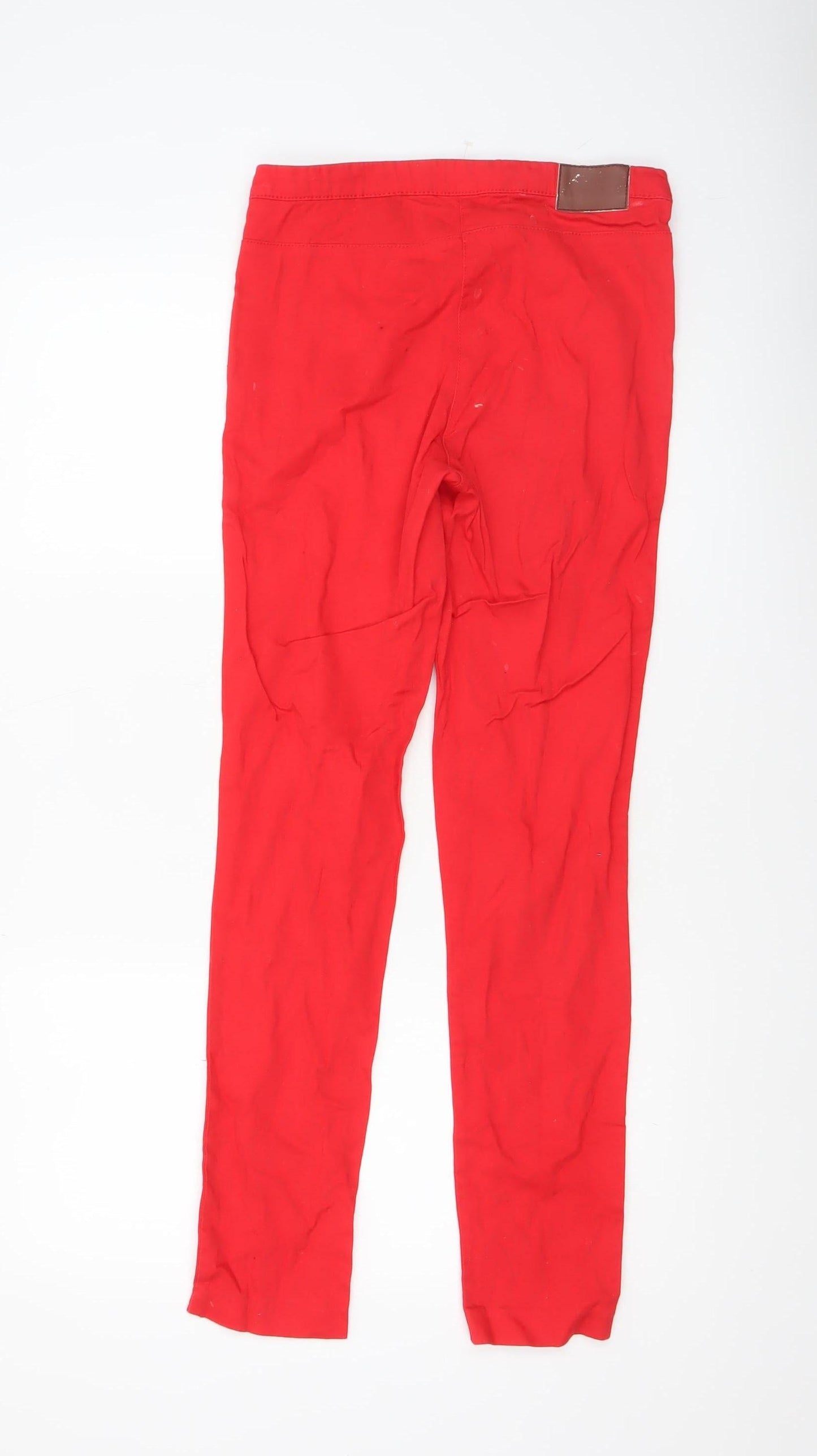 Womens UK Size 8 H&M Slim Fit Casual Travel Red Trousers