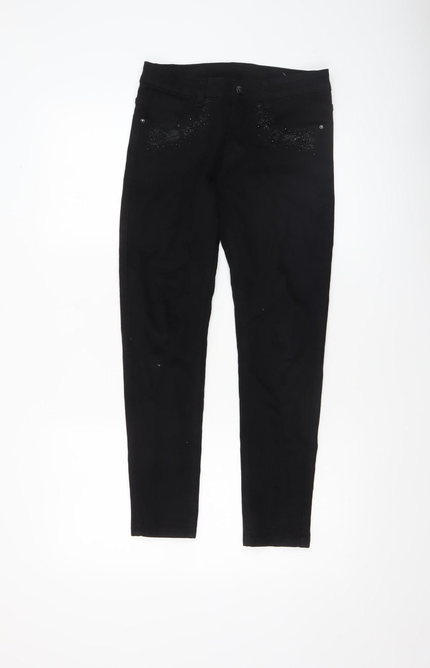 Womens UK Size 8 DANBIKE Slim Fit Skinny Black Jeans