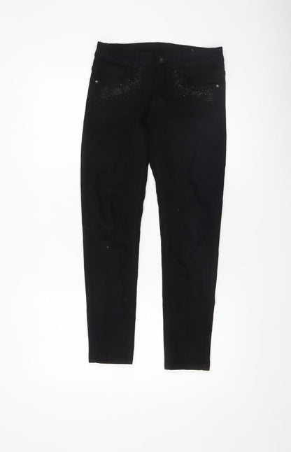 Womens UK Size 8 DANBIKE Slim Fit Skinny Black Jeans