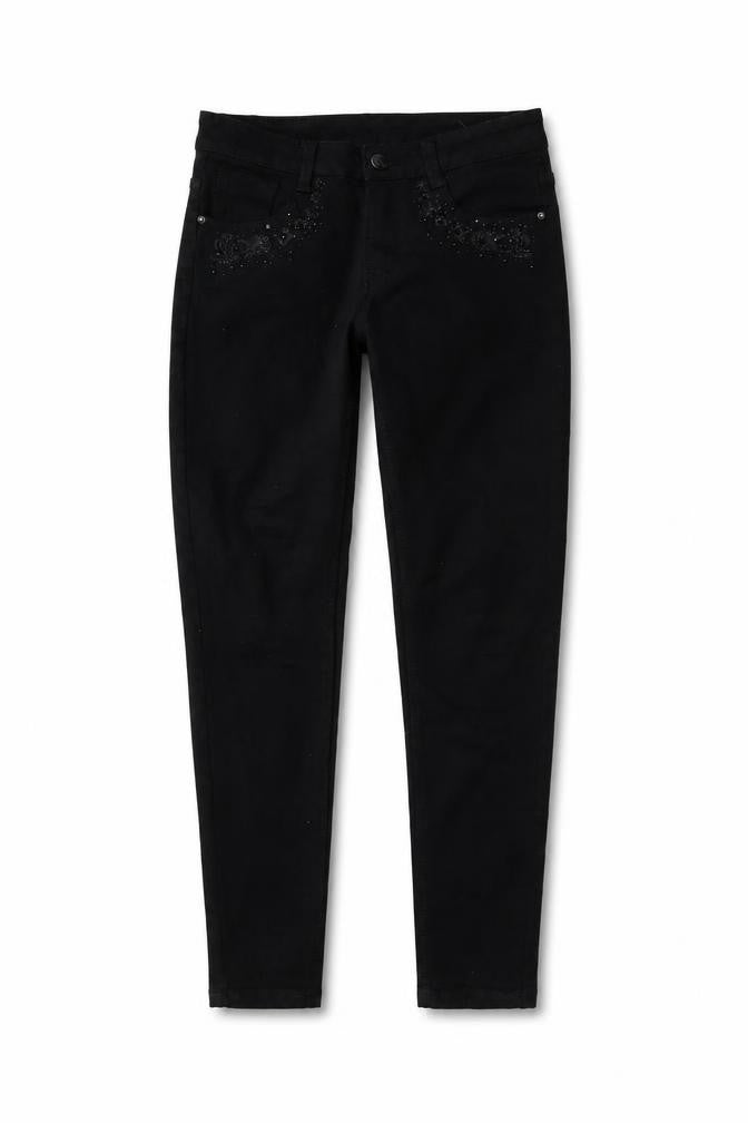 Womens UK Size 8 DANBIKE Slim Fit Skinny Black Jeans