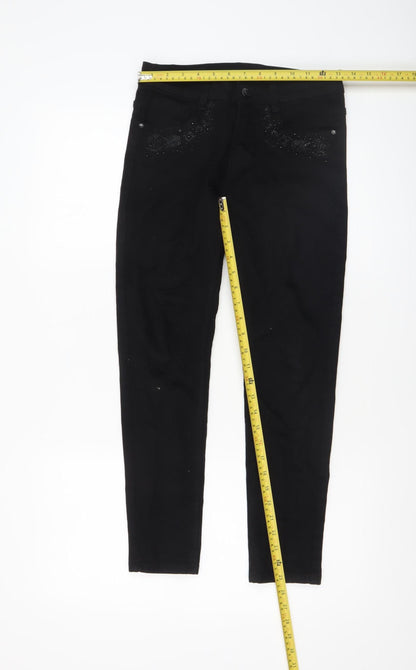 Womens UK Size 8 DANBIKE Slim Fit Skinny Black Jeans
