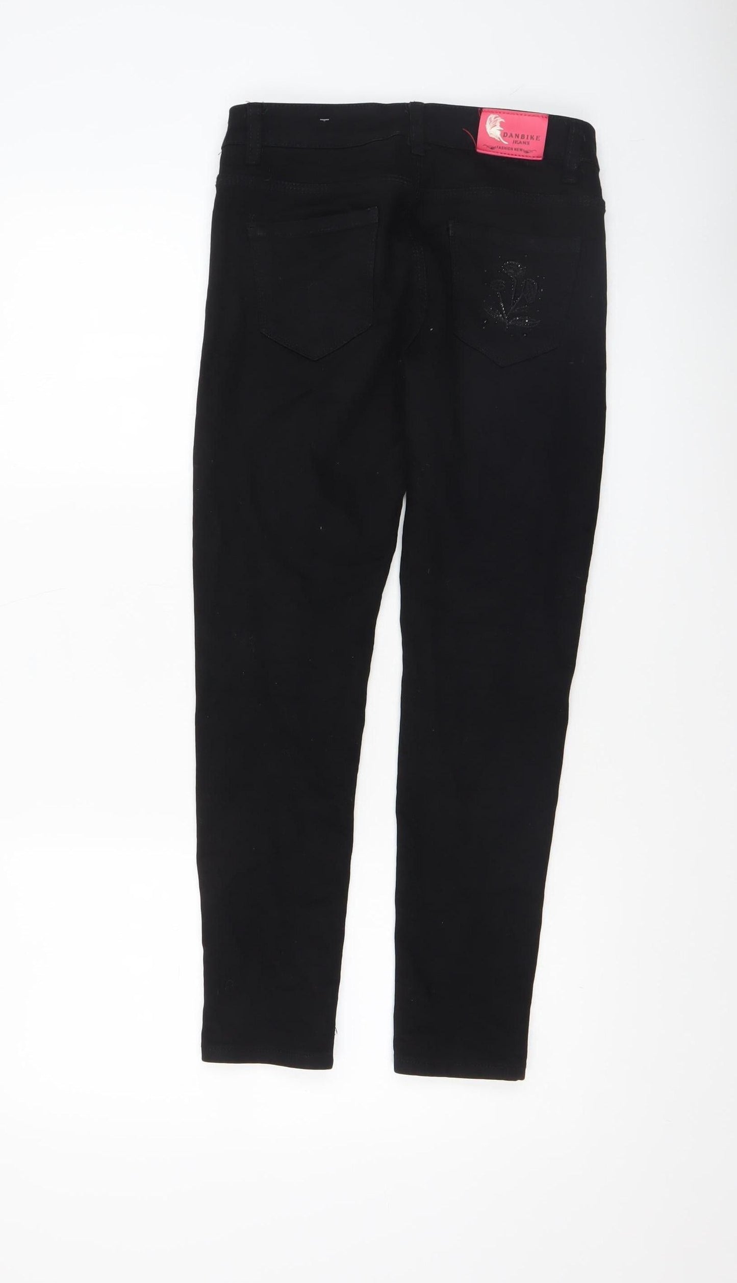 Womens UK Size 8 DANBIKE Slim Fit Skinny Black Jeans