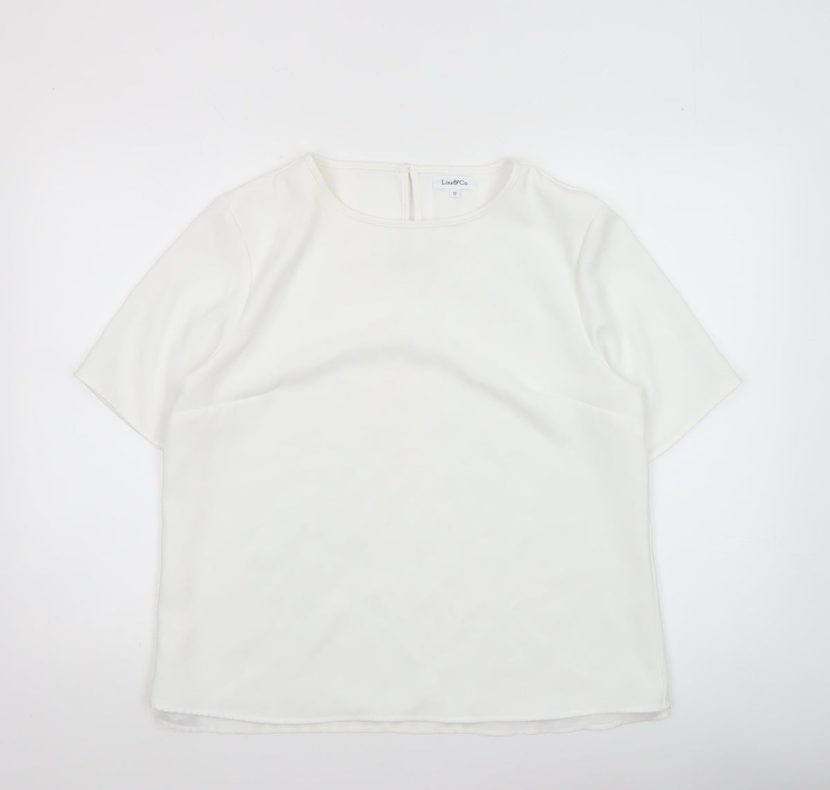 Womens UK Size 12 Lisa & Co. White Basic Blouse