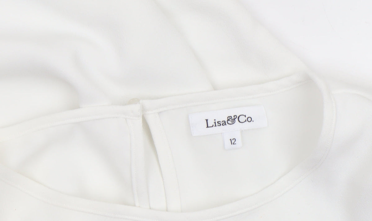 Womens UK Size 12 Lisa & Co. White Basic Blouse