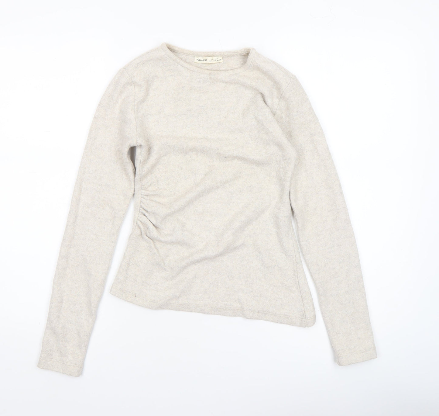 Womens UK Size 8 Pull&Bear Beige Basic T-Shirt