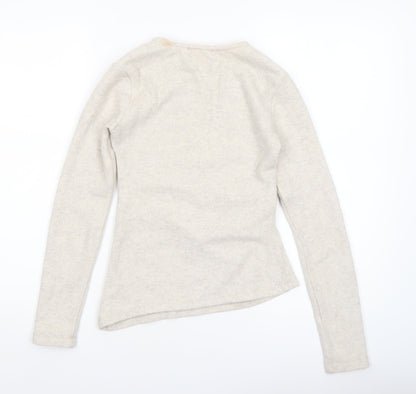 Womens UK Size 8 Pull&Bear Beige Basic T-Shirt