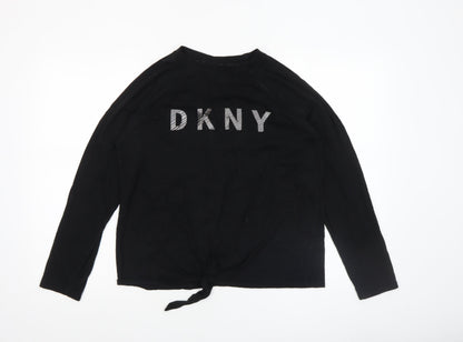 Womens UK Size S DKNY Black Basic T-Shirt