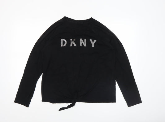 Womens UK Size S DKNY Black Basic T-Shirt