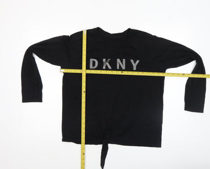 Womens UK Size S DKNY Black Basic T-Shirt