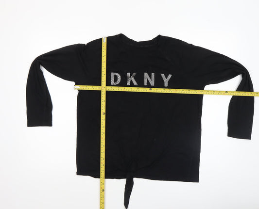 Womens UK Size S DKNY Black Basic T-Shirt