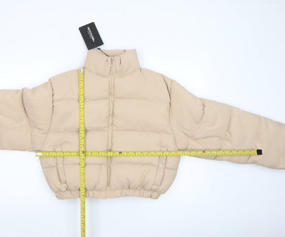 PrettyLittleThing Women’s Beige Cropped Puffer Jacket XL