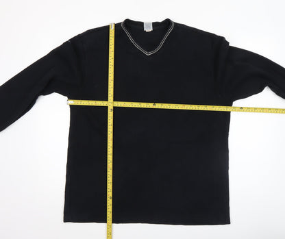 Old Navy Men’s Black Long Sleeve Cotton V-Neck Casual Top Size L