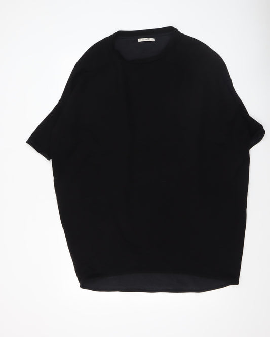 Womens UK Size 12 Pull&Bear Black Basic T-Shirt