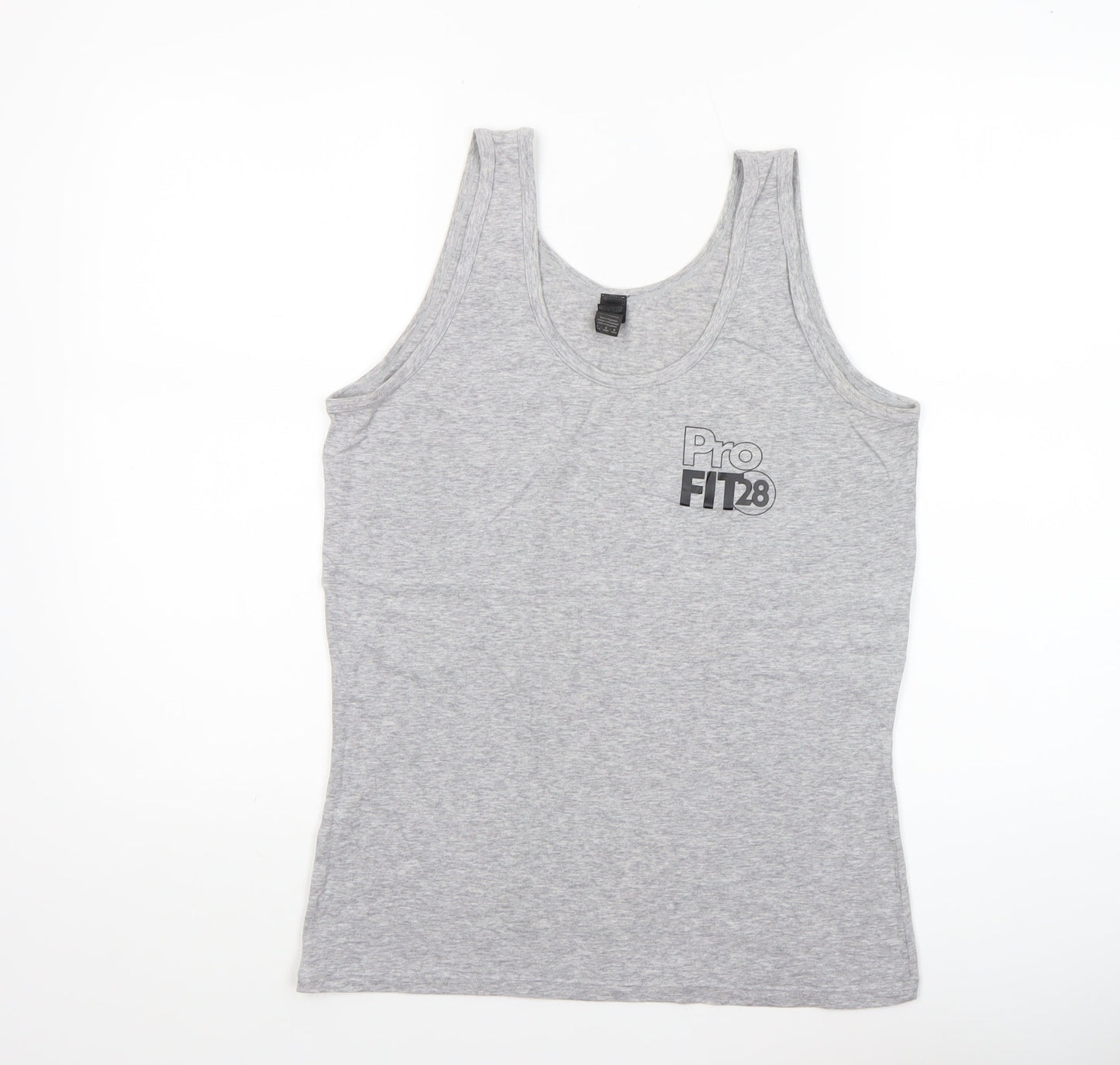 Womens UK Size M Anvil Grey Basic Tank