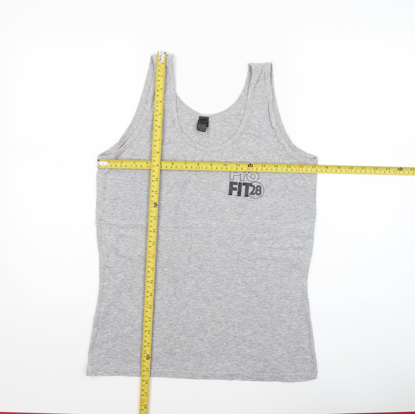 Womens UK Size M Anvil Grey Basic Tank